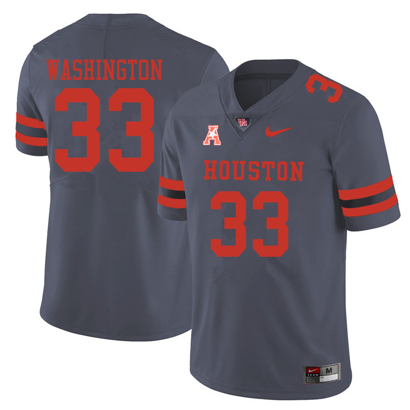 Men #33 Bryce Washington Houston Cougars College Football Jerseys Sale-Gray